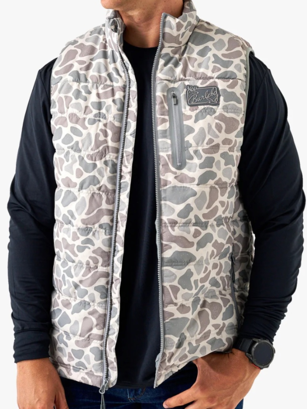 Burlebo puffer Vest in Classic Deer Camo- Size M